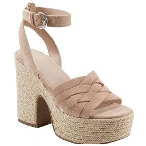 Woman's Heels Marc Fisher LTD Oaten Espadrille Platform Sandal‎ Natural Size 8M